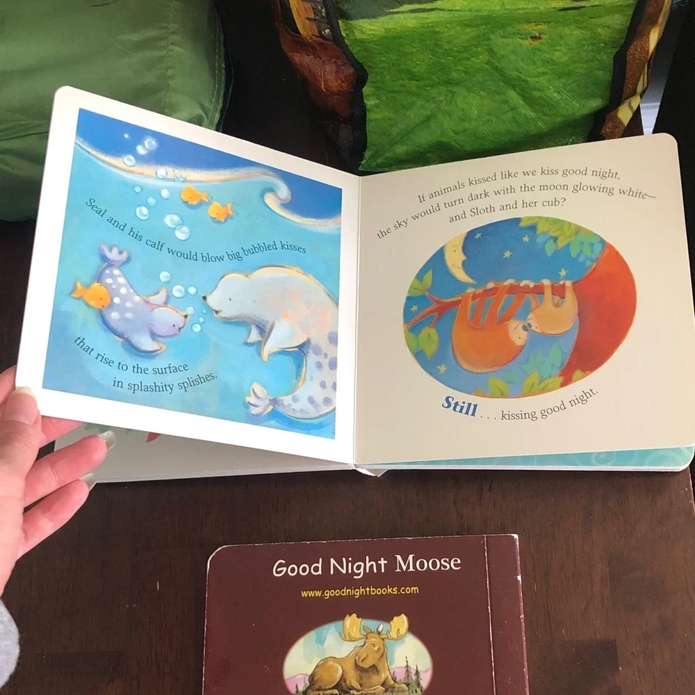 🎀🤍 Good Night Moose and If Animals Kissed Good Night Board Book Set